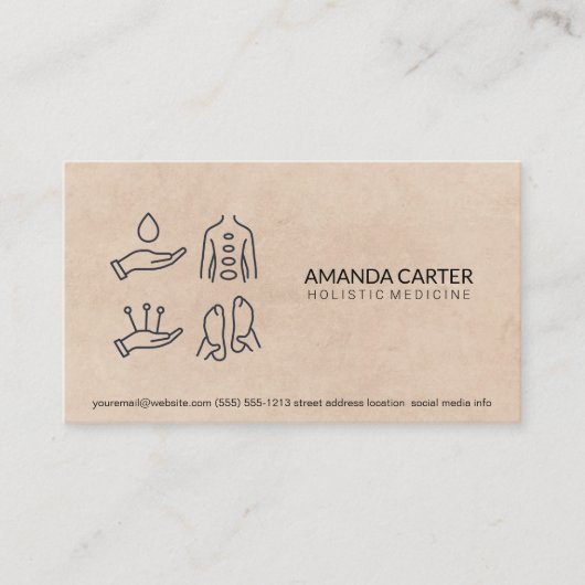 Carte De Visite Thérapeute de massage | Acupuncture Médecine holis (Devant)
