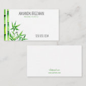 Carte De Visite Thérapeute de massage au bambou vert pacifique (Devant / Derrière)