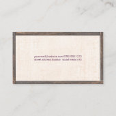 Carte De Visite Thérapeute de massage | Bamboo Icon Bois Frame (Dos)