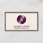 Carte De Visite Thérapeute de massage | Bamboo Icon Bois Frame (Devant)