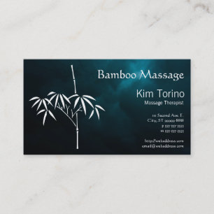 Carte De Visite Thérapeute de massage Bambou Nuages foncés Rendez-
