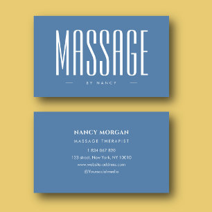 Carte De Visite Thérapeute de Massage Bleu Poussiéreux