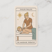 Carte De Visite Thérapeute de massage blonde Tarot médias sociaux  (Devant)