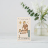 Carte De Visite Thérapeute de massage blonde Tarot médias sociaux  (Debout devant)