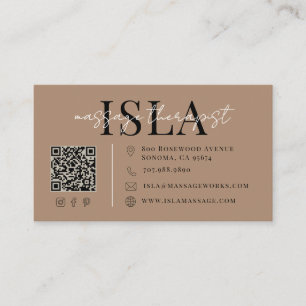Carte De Visite Thérapeute de Massage Brun