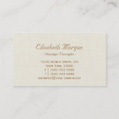 Carte De Visite Thérapeute de massage - Burlap Floral Wreath (Dos)