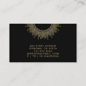 Carte De Visite Thérapeute de massage céleste Noir Or (Dos)