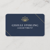 Carte De Visite Thérapeute de Massage Code QR Bleu (Devant)