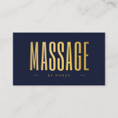 Carte De Visite Thérapeute de Massage Code QR et Logo Navy & Or (Devant)