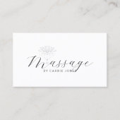 Carte De Visite Thérapeute de Massage Code QR Fleur de Lotus (Devant)