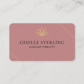 Carte De Visite Thérapeute de Massage Code QR Rose  (Devant)