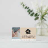 Carte De Visite Thérapeute de massage | Cuir | Icône Fleur (Debout devant)