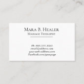 Carte De Visite ** Thérapeute de massage d'aquarelle (Dos)