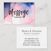 Carte De Visite Thérapeute de massage de *~* * aquarelle de (Devant / Derrière)