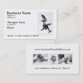 Carte De Visite Thérapeute de massage de chaise (Devant / Derrière)