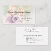 Carte De Visite Thérapeute de massage des mains d'aquarelle (Devant / Derrière)