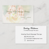 Carte De Visite Thérapeute de massage des mains d'aquarelle modern (Devant / Derrière)