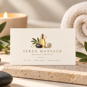 Carte De Visite Thérapeute de massage élégant