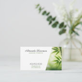 Carte De Visite Thérapeute de massage en bambou vert Serene (Debout devant)