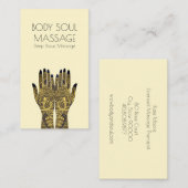 Carte De Visite Thérapeute de massage Henna Mehndi Mains (Devant / Derrière)