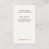 Carte De Visite Thérapeute de massage Henné Dragonfly Tatouage mai (Dos)