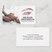 Carte De Visite Thérapeute de massage | Logo des cils de la cosmét (Devant / Derrière)