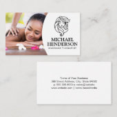 Carte De Visite Thérapeute de massage | Logo du salon de beauté (Devant / Derrière)