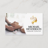 Carte De Visite Thérapeute de massage | Logo Gold Beauty (Devant)