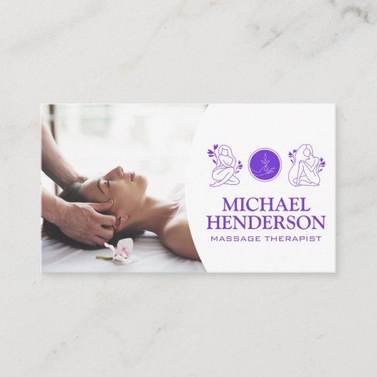 Carte De Visite Thérapeute de massage | Logo Santé beauté (Devant)
