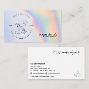 Carte De Visite Thérapeute de Massage Mains Magique Ésotérique