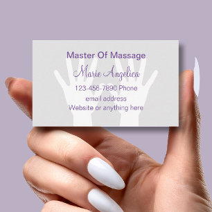 Carte De Visite Thérapeute de Massage Mains Sur