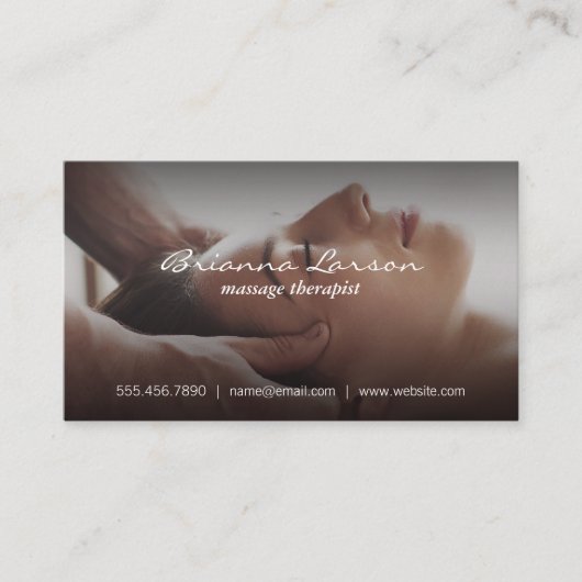 Carte De Visite Thérapeute de massage | Massage de la tête (Devant)