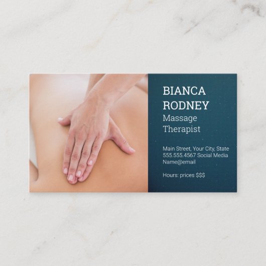Carte De Visite Thérapeute de massage | Massage des muscles du dos (Devant)