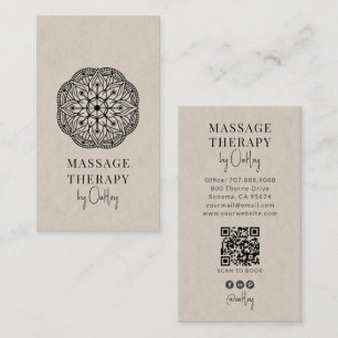 Carte De Visite Thérapeute de Massage Moderne Gris Clair