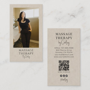 Carte De Visite Thérapeute de Massage Moderne Gris Clair