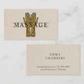Carte De Visite Thérapeute de Massage moderne Henné mains (Devant / Derrière)