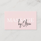 Carte De Visite Thérapeute de Massage moderne QR Code rose pâle (Devant)