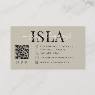 Carte De Visite Thérapeute de Massage Neutre