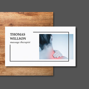 Carte De Visite Thérapeute de Massage Photo Élégant Moderne