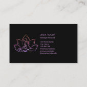Carte De Visite Thérapeute de massage professionnel Lotus CHIROPRA (Dos)