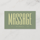 Carte De Visite Thérapeute de massage Sage Green (Devant)