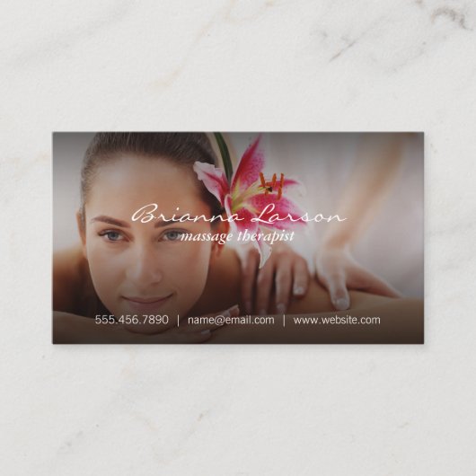 Carte De Visite Thérapeute de massage | Spa relaxant (Devant)