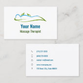 Carte De Visite Thérapeute de massage sur mesure (Devant / Derrière)
