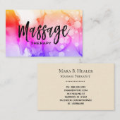 Carte De Visite *~* Thérapeute de massage - Thérapie de massage Aq (Devant / Derrière)