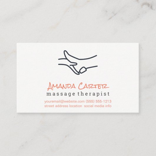 Carte De Visite Thérapeute de massage | Thérapiste physique (Devant)