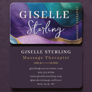 Carte De Visite Thérapeute de Massage Violet