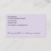 Carte De Visite Thérapeute de massage Zen Lotus Flower (Dos)