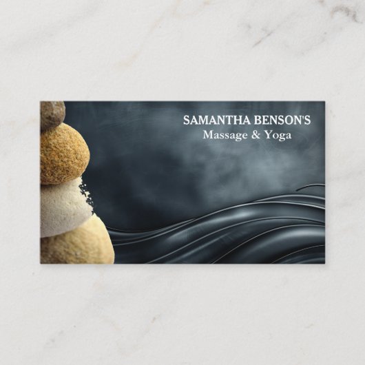 Carte De Visite Thérapeute de massage Zen Stones (Devant)