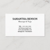 Carte De Visite Thérapeute de massage Zen Stones (Dos)