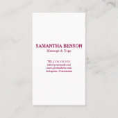 Carte De Visite Thérapeute de massage Zen Stones (Dos)